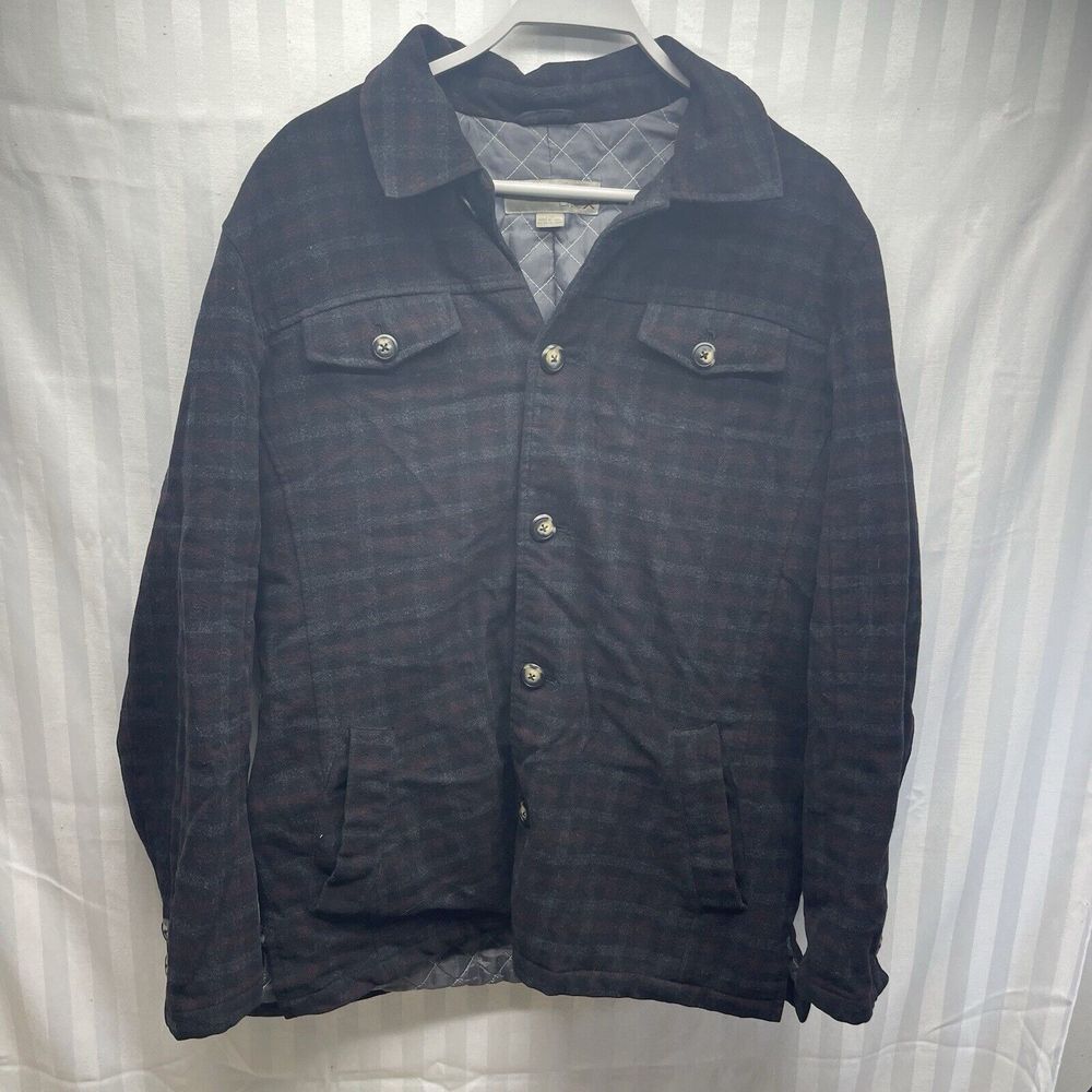 Utex Wool Blend Lined‎ & Insulated Men's Button-Down Shirt Jacket Coat Size L